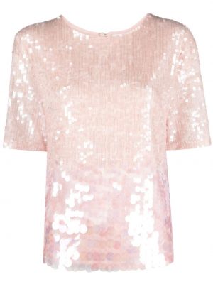 Μπλούζα με παγιέτες P.a.r.o.s.h. ροζ