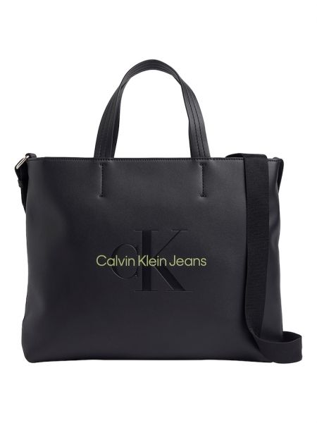 Сумка шоппер из искусственной кожи Calvin Klein Jeans зеленая