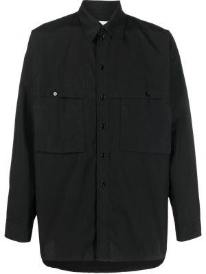 Długa koszula bawełniana Lemaire czarna