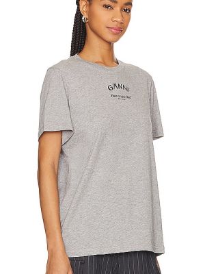 T-shirt en coton à imprimé large Ganni