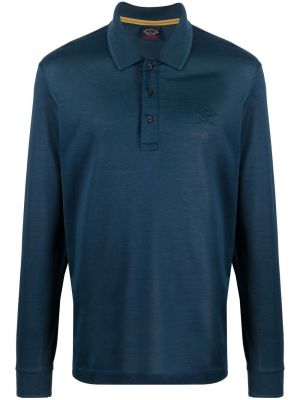 Siuvinėtas polo marškinėliai Paul & Shark mėlyna