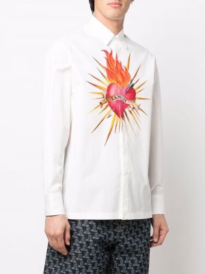 Bavlněná košile s potiskem se srdcovým vzorem Lanvin