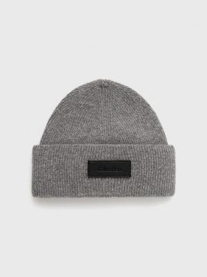 Vlněný klobouk Calvin Klein šedý