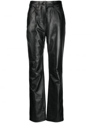 Pantaloni di pelle slim fit Calvin Klein nero