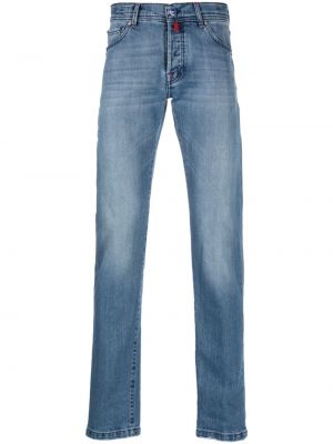 Straight fit džíny s nízkým pasem Kiton modré