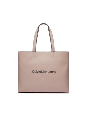 Τσάντα shopper Calvin Klein Jeans ροζ