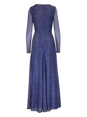 Modré večerní šaty s výstřihem do v Talbot Runhof