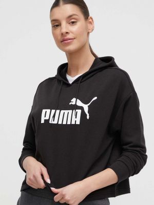 Mikina s kapucí s potiskem Puma černá
