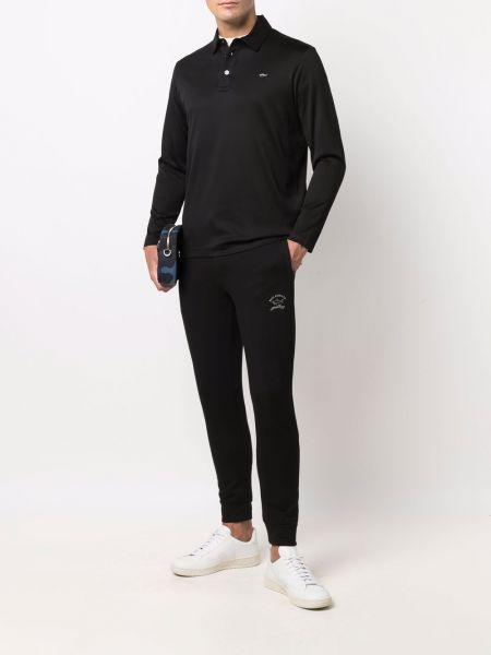 Raštuotos skinny fit sportinės kelnes Paul & Shark juoda