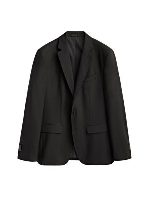 Шерстяной пиджак Massimo Dutti черный