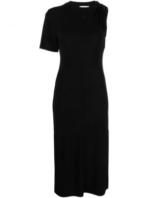 Asimetrična midi haljina Courreges crna