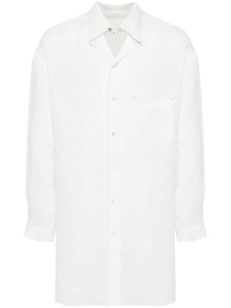 Λινό πουκάμισο Yohji Yamamoto λευκό