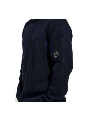 Jersey cuello alto de lana de tela jersey C.p. Company azul