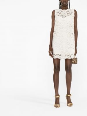 Krajkové šaty bez rukávů Dolce & Gabbana bílé