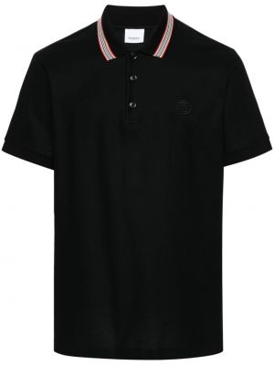 Svītrainas kokvilnas polo krekls Burberry melns