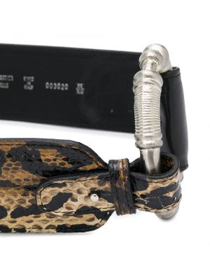 Cinturón de cuero de estampado de serpiente Gianfranco Ferré Pre-owned negro