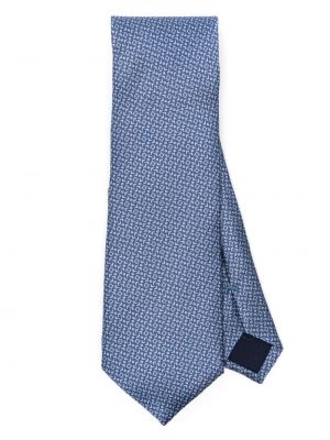 Žakardinis gėlėtas šilkinis kaklaraištis Corneliani mėlyna