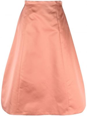 Saténové midi sukně Rochas růžové