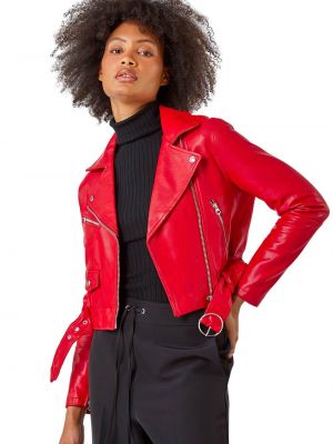 Мотоциклетная куртка из искусственной кожи D.u.s.k красная