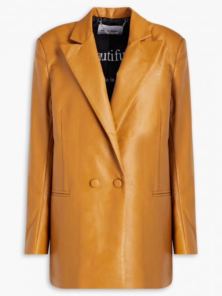 Кожаный пиджак из искусственной кожи Each X Other коричневый