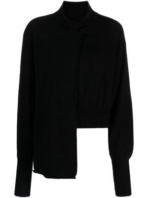 Pull en laine asymétrique Yohji Yamamoto noir