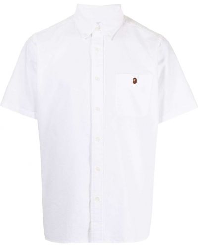 Памучна риза бродирана A Bathing Ape® бяло