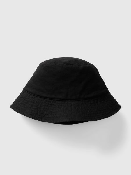 Černý lněný klobouk Gap