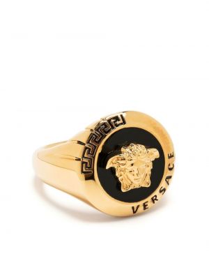 Zlatý prsten Versace - černá