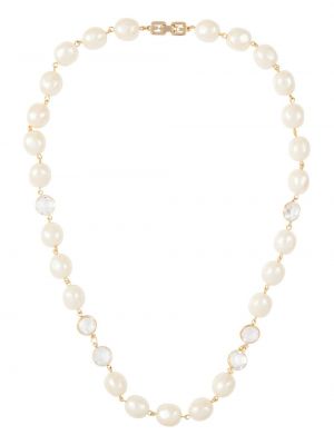 Křišťálový náhrdelník s perlami Givenchy zlatý