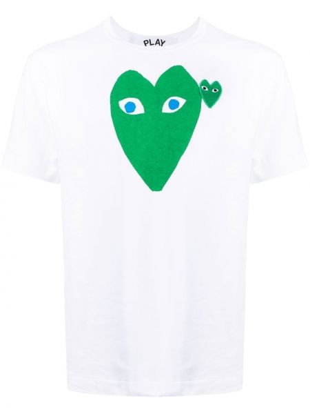 Herzmuster t-shirt aus baumwoll mit print Comme Des Garçons Play weiß