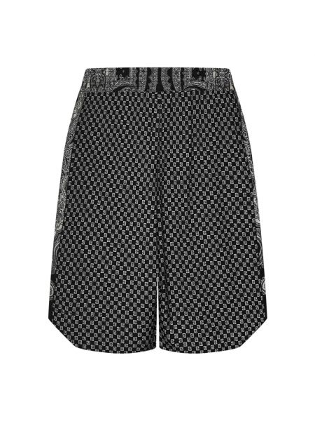 Pantalones cortos con estampado con estampado de cachemira Balmain negro