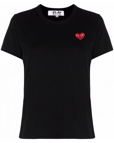 Camiseta con bordado Comme Des Garçons Play negro