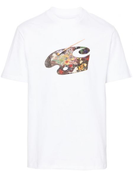 Kokvilnas t-krekls ar apdruku Carhartt Wip balts