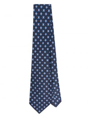 Вратовръзка на цветя с принт Kiton синьо
