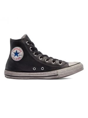 Zapatillas de cuero de estrellas Converse Chuck Taylor All Star negro