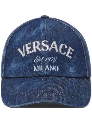Kepurė su snapeliu Versace mėlyna