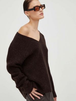 Вовняний светр Gestuz коричневий