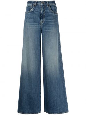 Джинсовые широкие джинсы на шпильке Nili Lotan, синие