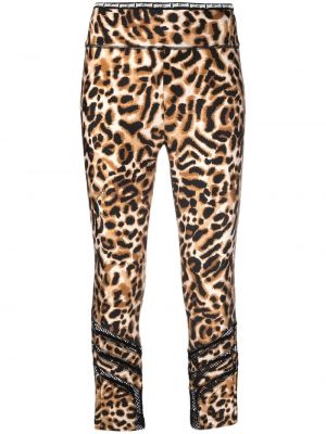 Pantalon de sport à imprimé à imprimé léopard Just Cavalli marron