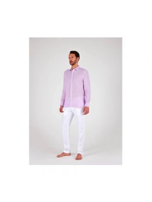 Camisa de lino slim fit 120% Lino violeta