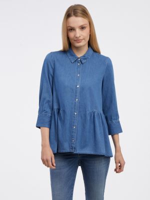 Rifľová košeľa Only modrá