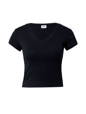 Jednofarebné bavlnené priliehavé tričko Cotton On - čierna