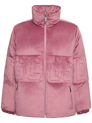 Zamatová páperová bunda Gcds ružová