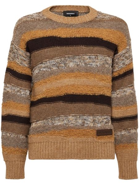 Vilnonis ilgas megztinis Dsquared2 ruda