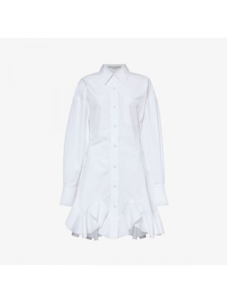 Хлопковое платье мини с карманами Stella Mccartney белое
