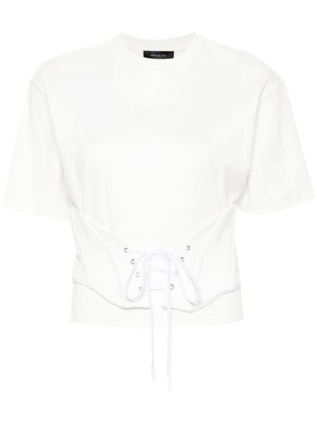 T-shirt di cotone Mugler bianco