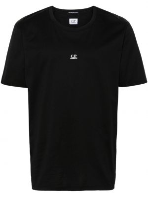 Памучна тениска с принт C.p. Company черно