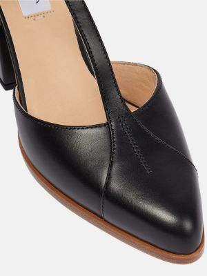 Кожени полуотворени обувки Gabriela Hearst черно