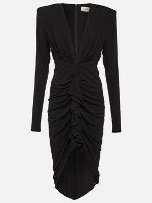 Sukienka midi z dżerseju drapowana Alexandre Vauthier czarna