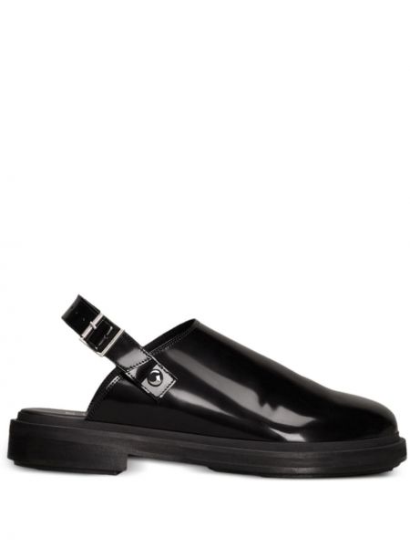 Kožne sandale s otvorenom petom Ami Paris crna